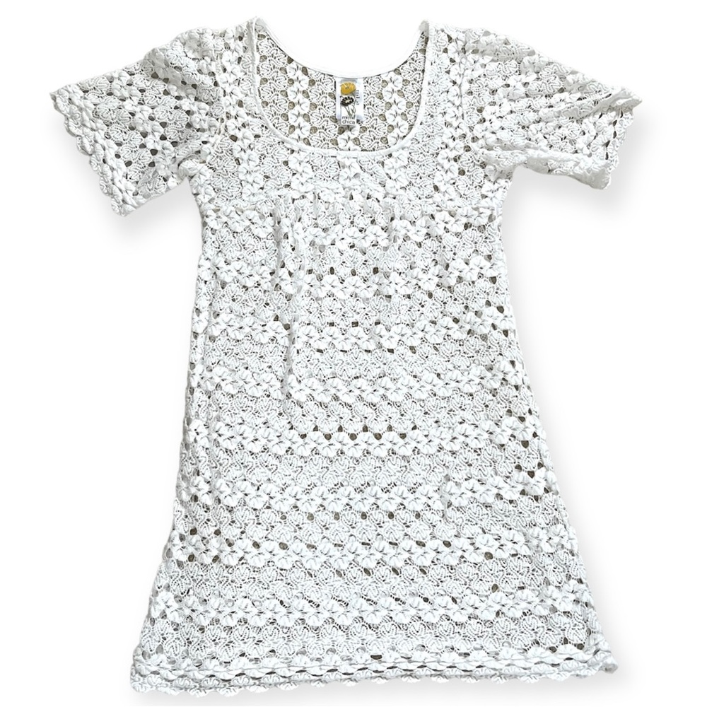 🔴 6/$25 SALE Mimi Chica White Crochet Dress Swimsuit Cover Up